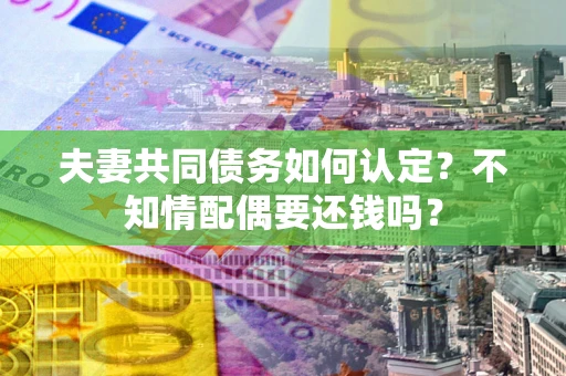 济南夫妻共同债务如何认定？不知情配偶要还钱吗？