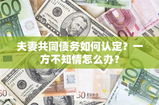 济南夫妻共同债务如何认定？一方不知情怎么办？