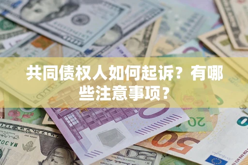 济南共同债权人如何起诉？有哪些注意事项？
